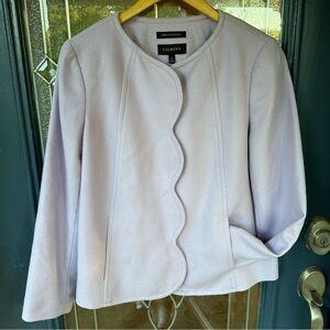 Talbots Classic Italian Wool Blend Lined Jacket Sz 8 Lavender Soft Scalloped